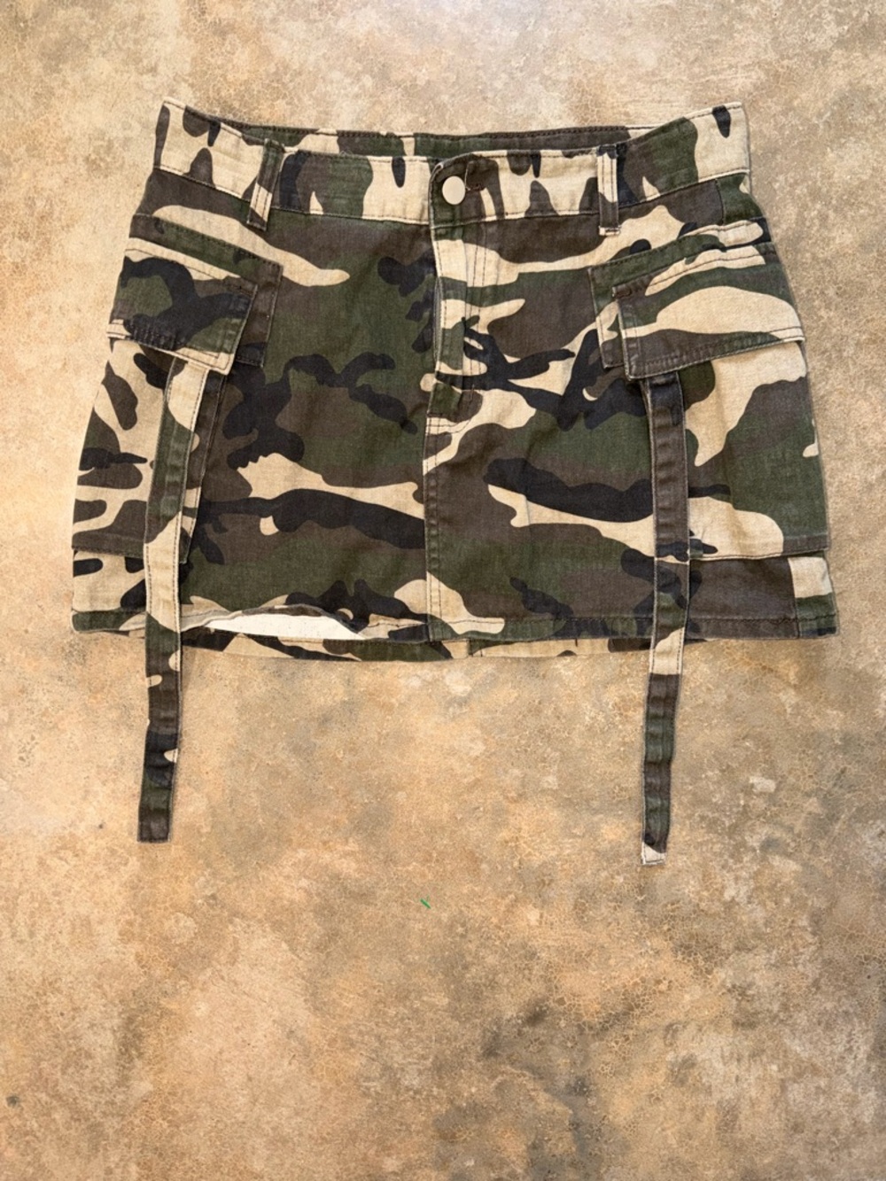 Camouflage Mini Skirt with Cargo Pockets - Size M